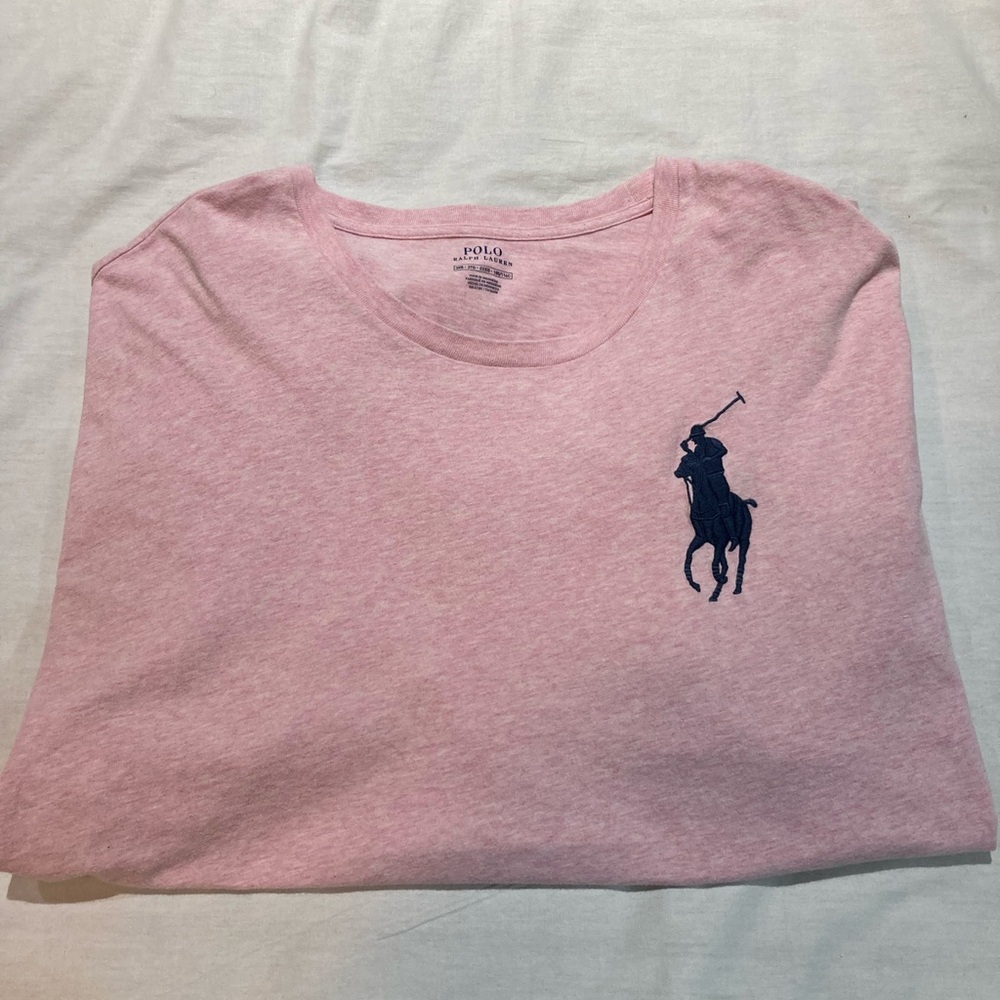 Polo Ralph Lauren Pink Big Pony Logo Crew Neck Shirt, Men’s size 3XB